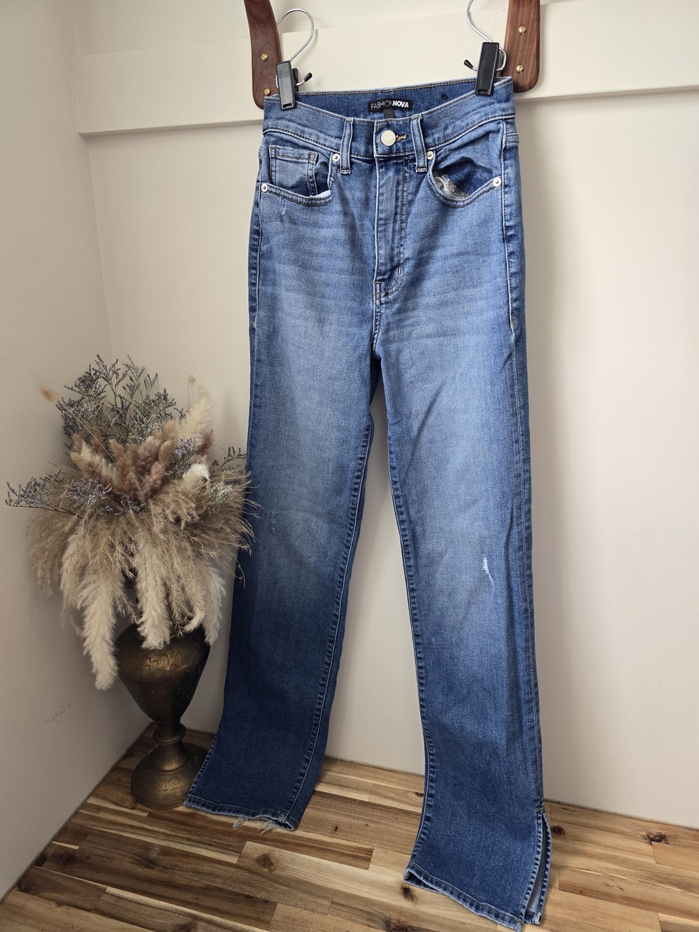 Fashion Nova High-Rise Bootcut Jeans - Blue
